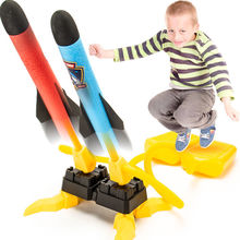 冲天火箭儿童玩具脚踏式弹射飞天发光火箭筒户外双人脚踩发射器