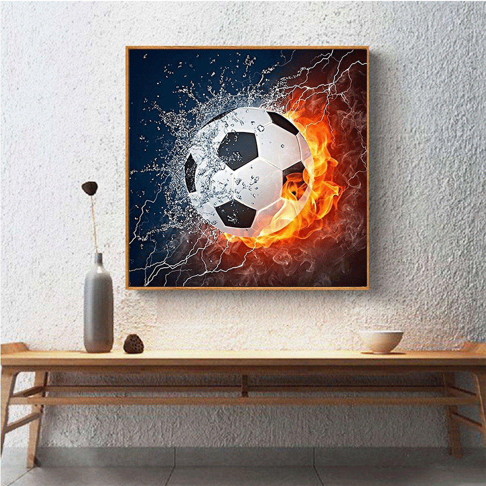新款钻石画满钻5d 足球 装饰画爆款厂家直销批发30x30cm