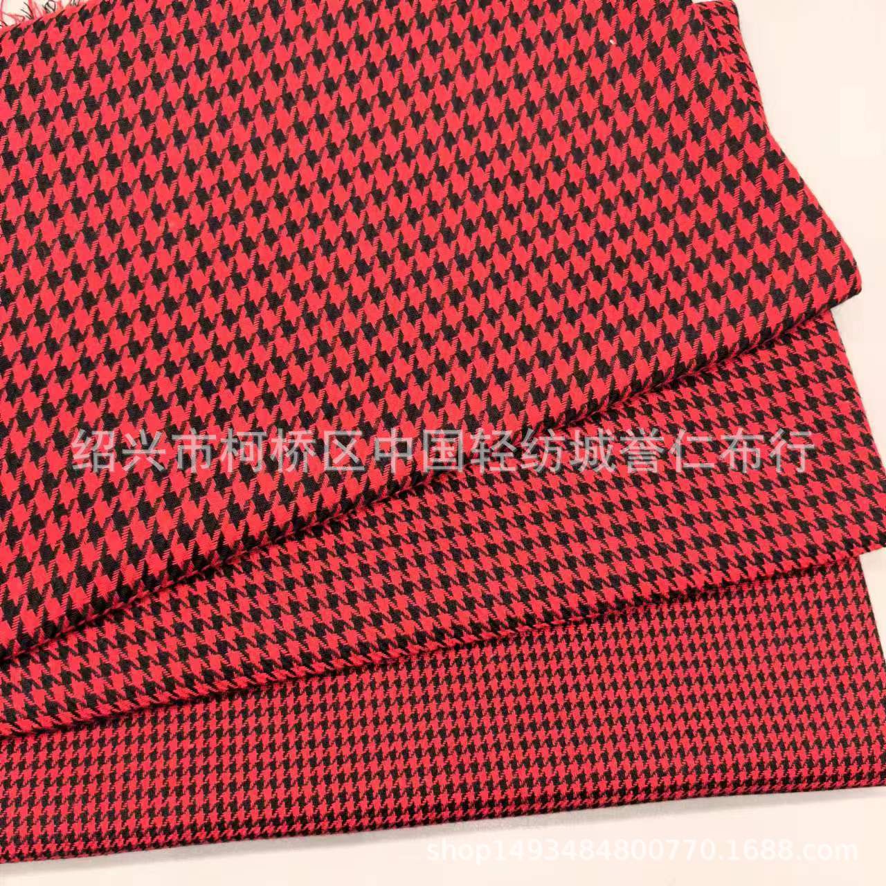 新款涤棉斜纹单面磨毛千鸟格男装童装女装衬衫面料鞋帽面料均可