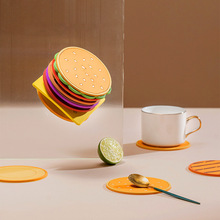 Cute Burger Cup Pad Slip Insulation Hamburger Placemat跨境专