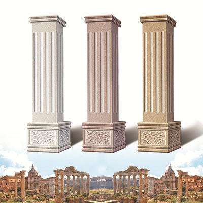 罗马柱瓷砖仿石材仿花岗岩别墅自建房窗套线花片围墙柱子厂家直销