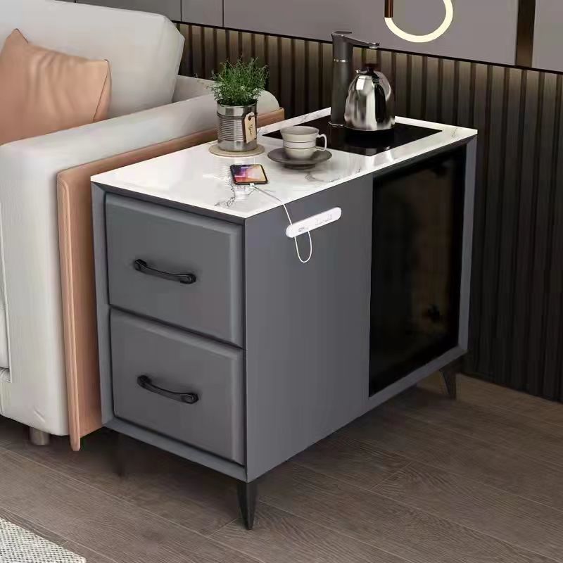 智能沙发边几侧边柜客厅沙发边柜带烧水新款实木简约轻奢小茶几