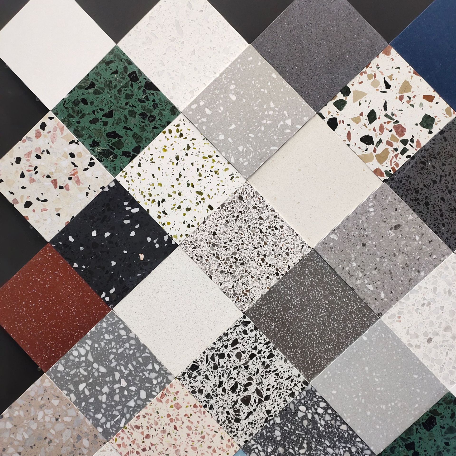 彩色红色水磨石800x800服装店学校工程绿色地砖600x600墙砖餐桌石