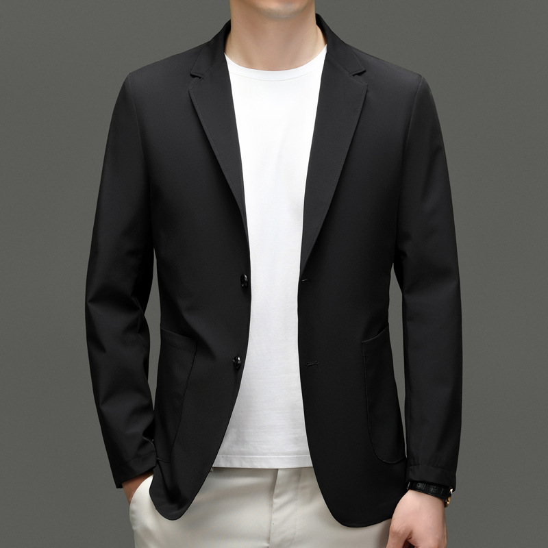 2024春装新品中青年男士西装轻奢帅气百搭潮流休闲西服男薄款外套