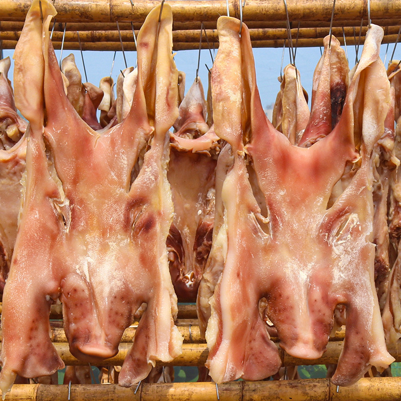 安徽特产咸猪脸腊猪脸农家风干腊肉腊猪嘴猪头肉六安咸货3斤左右