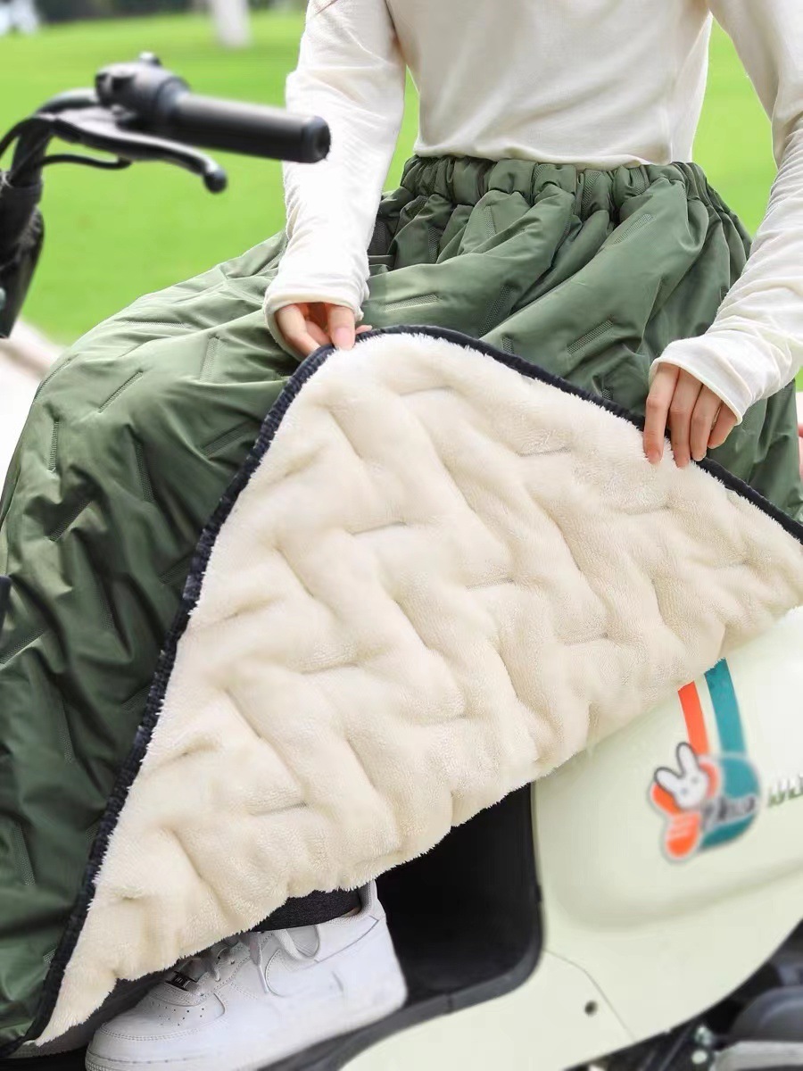 冬季电动车挡风被挡风衣摩托骑车膝盖防寒保暖护膝加绒防风裙男女