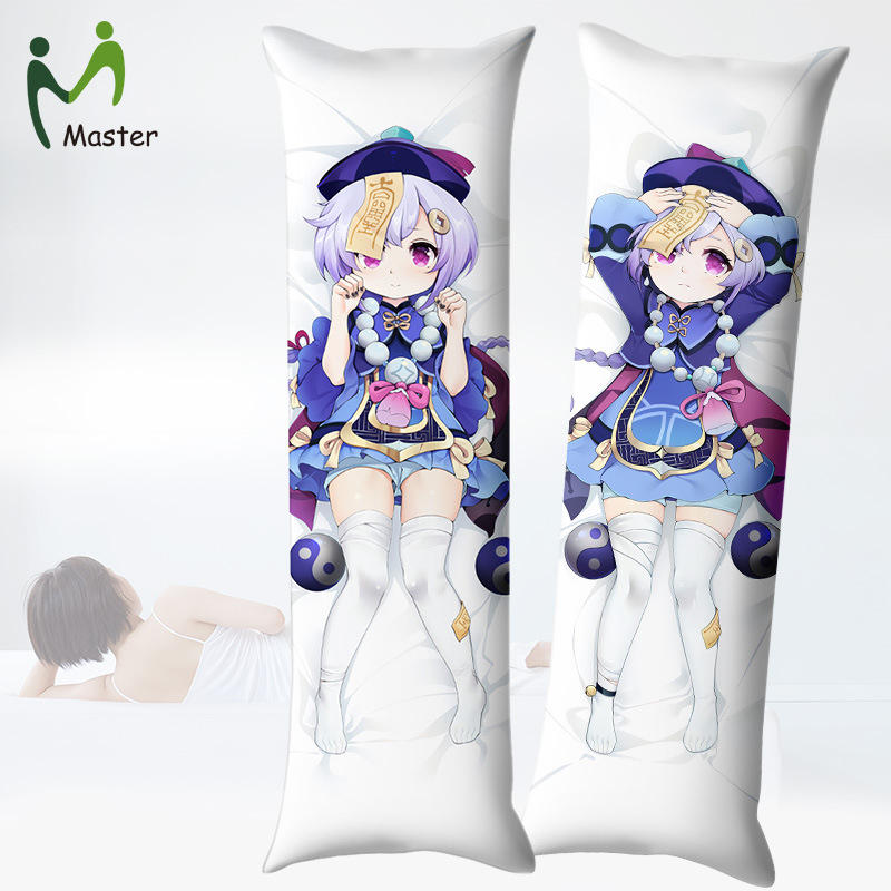 桃皮绒动漫等身抱枕原神七七宅男长款睡觉轻奢性感抱枕套批发定制