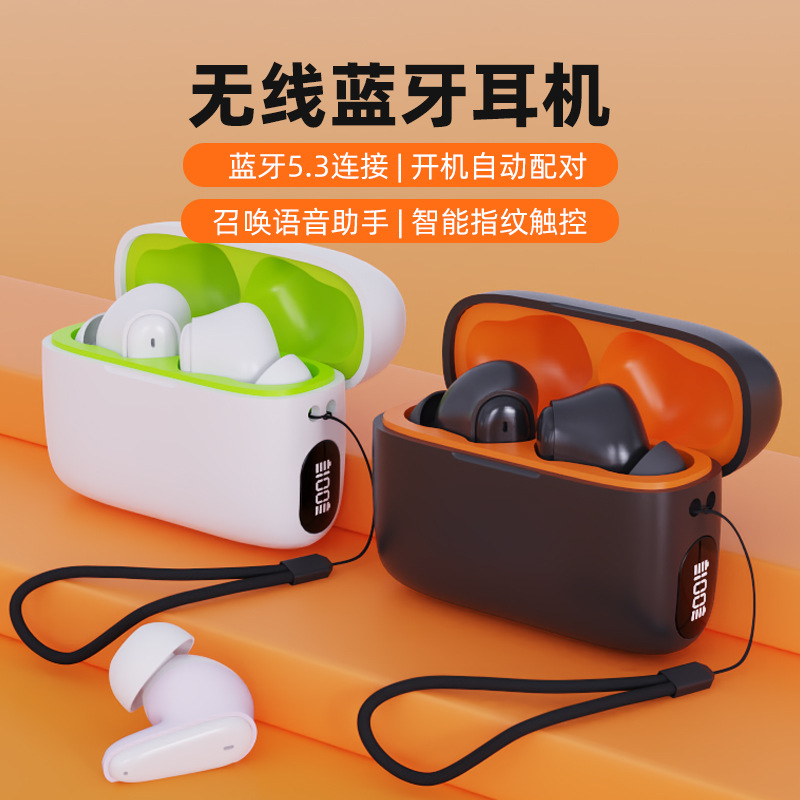 new bluetooth headset digital display binaural in-ear subwoofer long endurance stereo true wireless headset customization