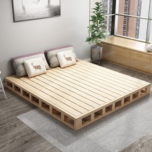 实木硬板床垫1.5双人1.8米排骨架护腰床板席梦思床架榻榻米地台床