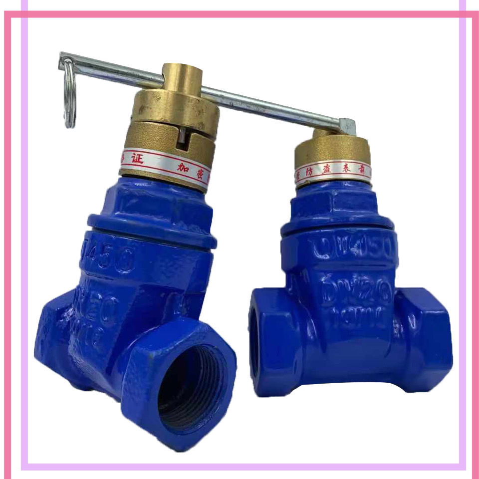 磁性加密丝扣软密封闸阀 自来水管表前阀磁性锁闭阀 带锁丝口闸阀