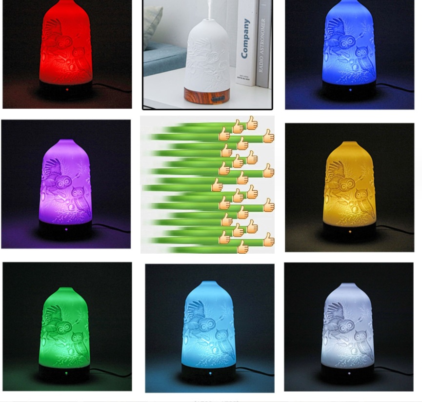 Iron Essential Oil Aroma Diffuser Diffuser Room Night Light Humidifier Vortex Colorful Aromatherapy Humidifier