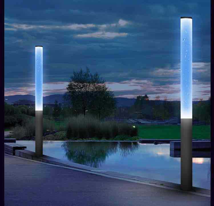 现代简约led景观灯柱 喷水喷气泡水柱灯 动态泡泡氛围景观庭院灯