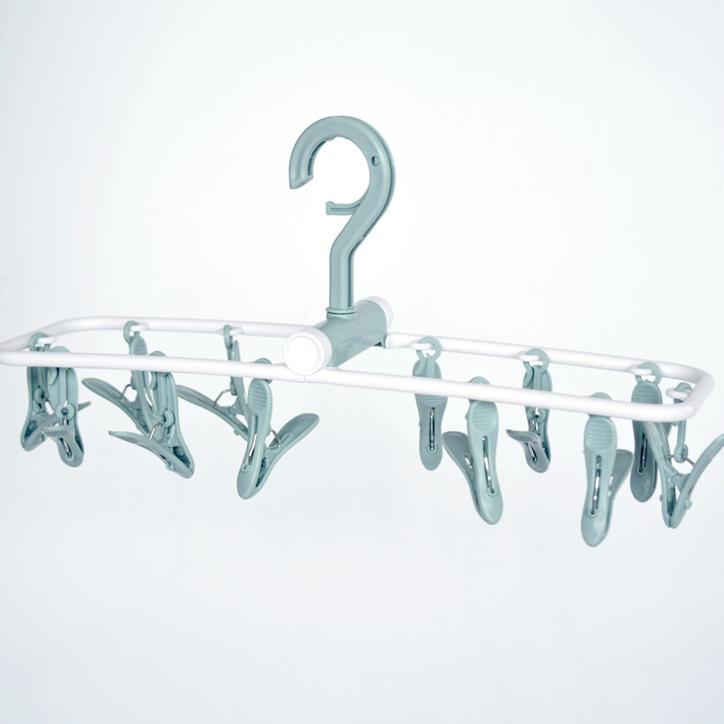 Folding Socks' Clip 12 Clip Hanger Foldable Hanger Home Underwear Socks Drying Hanger Source Manufacturer