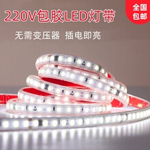 led灯带自粘贴片220V免驱动防水套管线条灯家装吊顶工程户外灯带