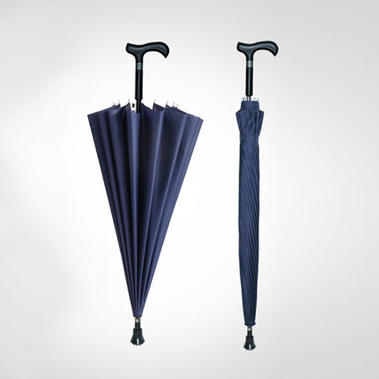 Automatic Creative Crutch Umbrella Oversized Double-Person Dual-Use Golf Umbrella Removable Crutch Non-Slip Umbrella Hat Umbrella
