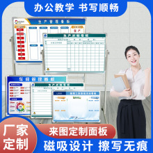磁力派磁性硬白板车间生产管理看板计划销售业绩展示板黑