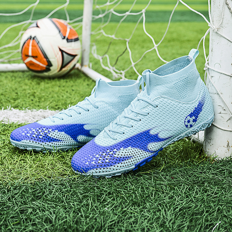 跨境新款猎鹰高帮足球鞋长钉足球鞋tf碎钉专用训练鞋football男款