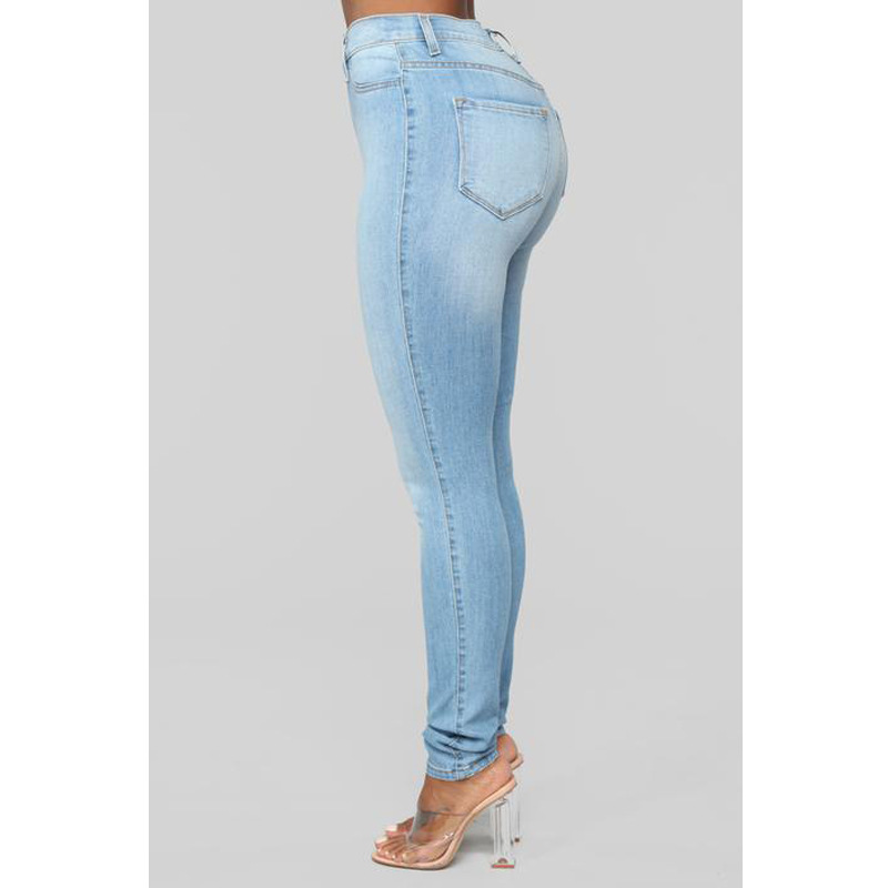 Jeans Cross-Border Foreign Trade Manufacturer Denim Women's Pants Slim and Tall Looking Slim Stretch Jeans Pencil Pants Factory Supply