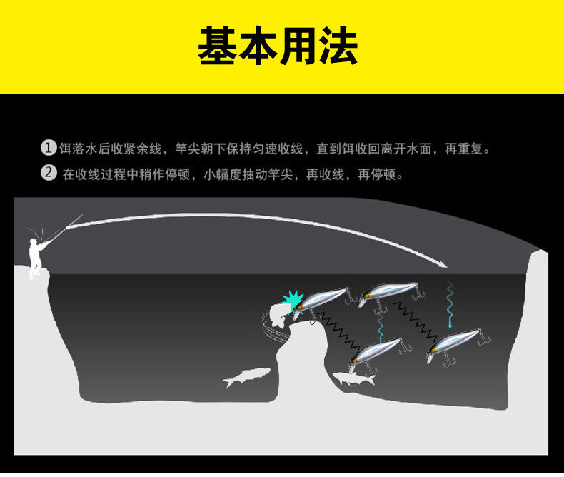 路亚假饵银刀沉水米诺超远投淡水海野钓翘嘴鱼饵块状黑鱼狗鱼鲅鱼
