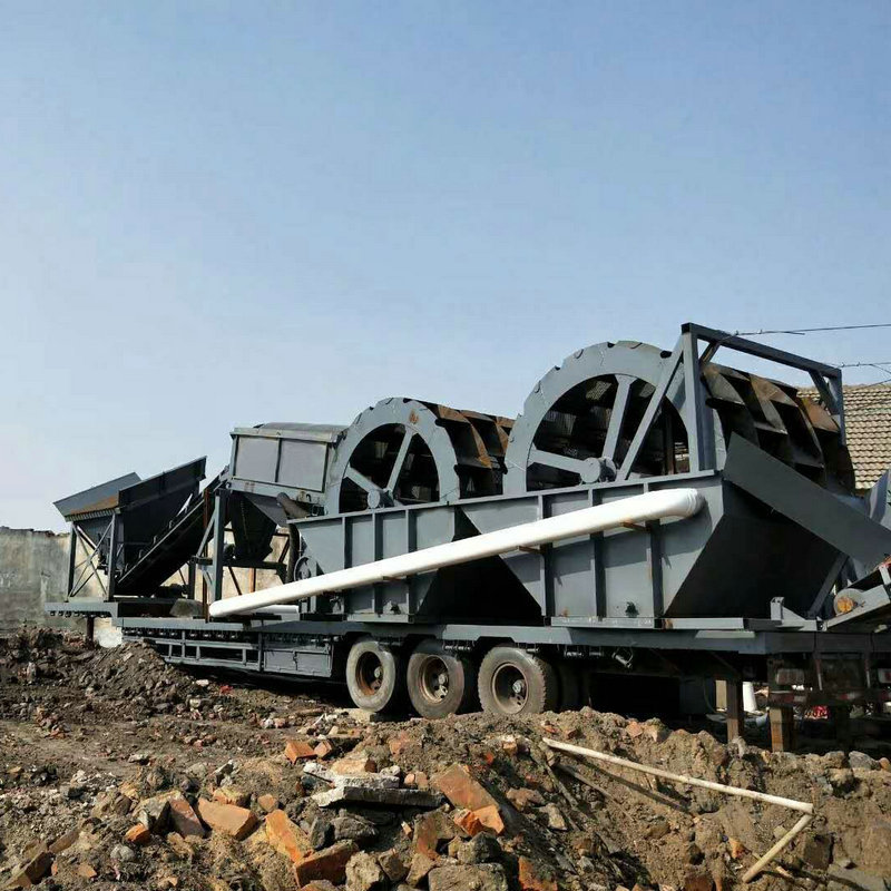 移动洗沙机 移动轮式洗沙机生产线 破碎机筛分洗沙细沙洗沙机