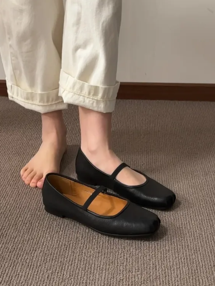 法式玛丽珍女鞋赵露思同款丑萌复古mona大头小白帆布厚底春夏单鞋