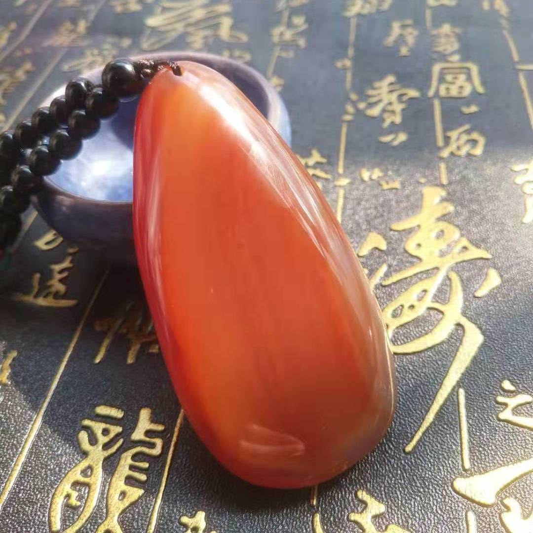 红玛瑙手把件玉石把玩手把玩件原石缠丝玉髓财转解压男女士