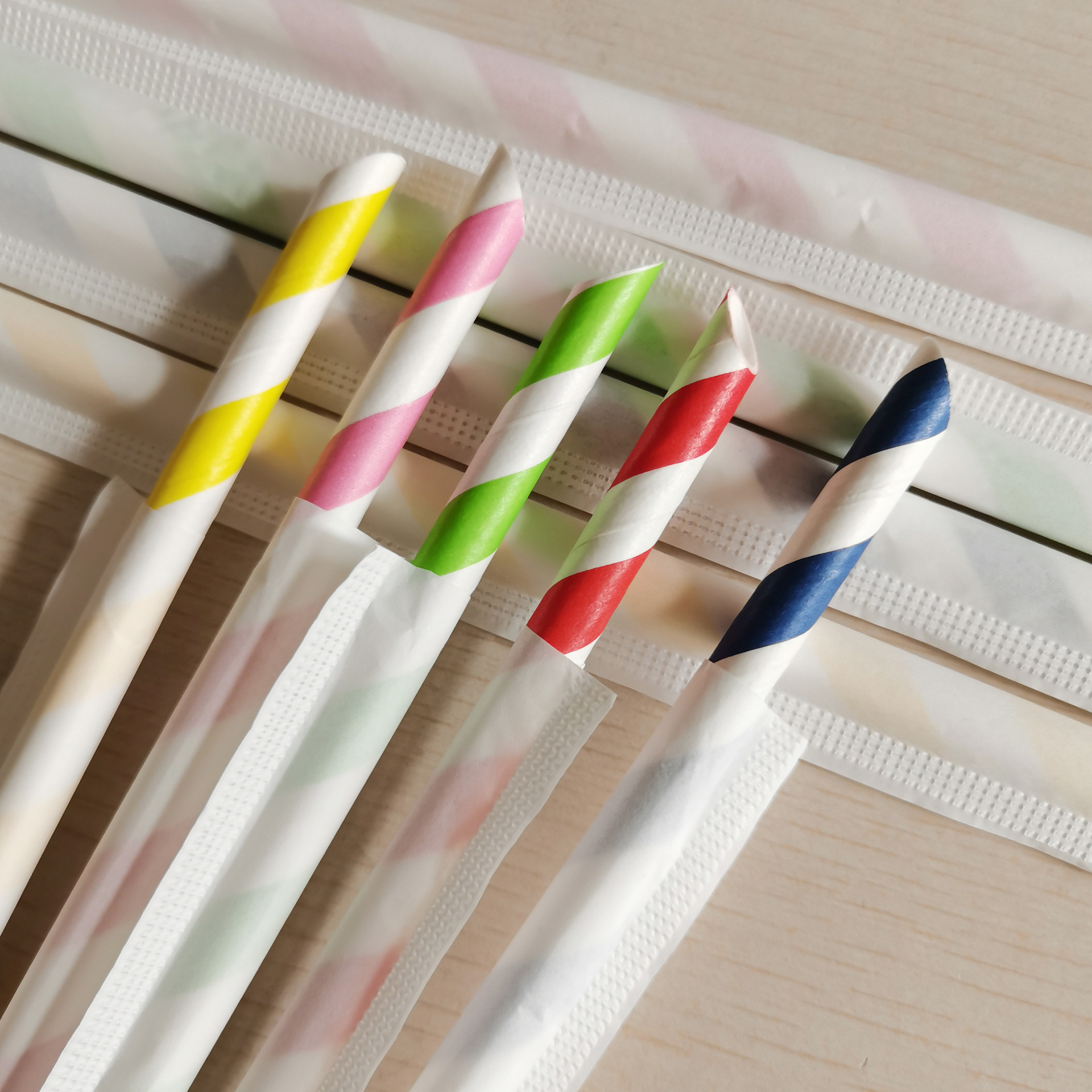 双童尖头加厚斜口纸吸管牛奶环保可降解u型吸管果汁饮料纸质吸管-阿里