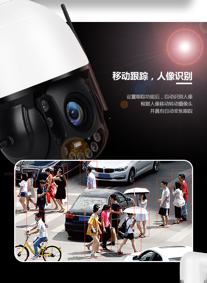 海芯camhipro高清无线4gwifi有线太阳能云台双光摄像头ip camera