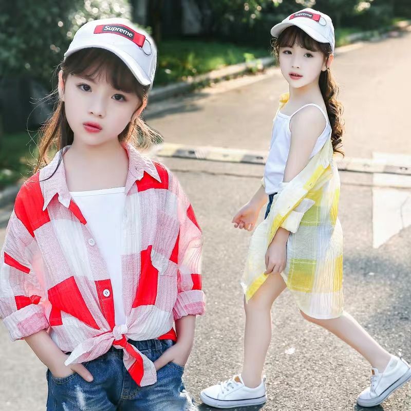 Children's Clothing Girls' Sun Protection Clothing Summer Thin Sun-Protection Shirt 2022 New Korean Style Mid-Length Fashion Sun-Protective Clothing Thin Coat