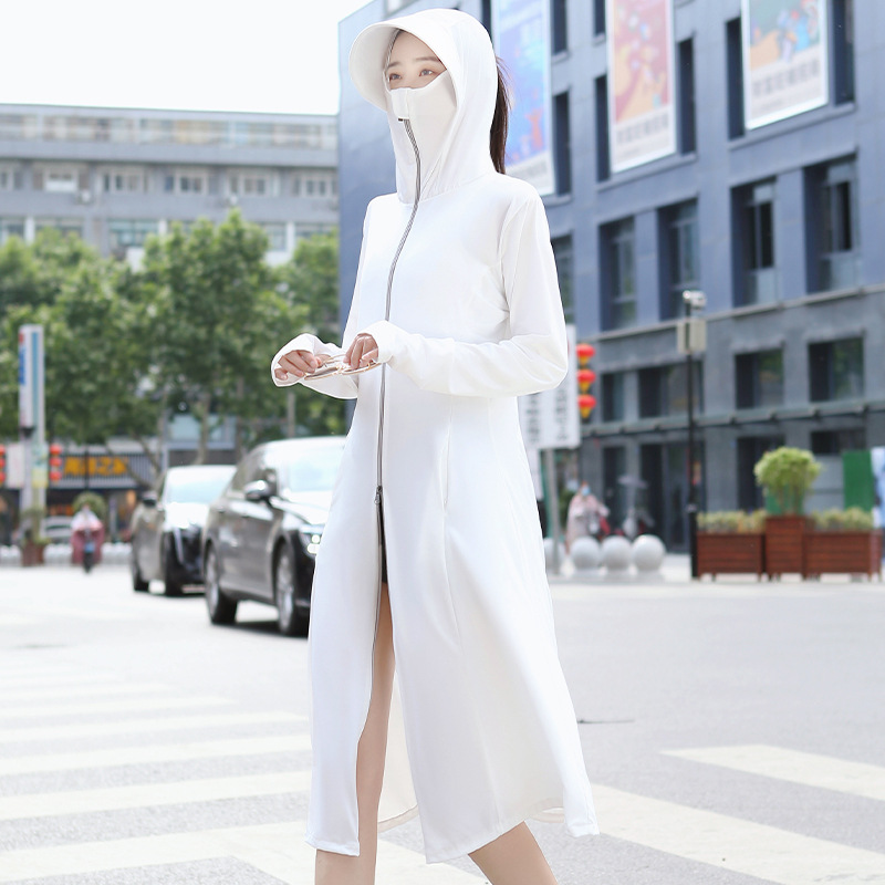 Sun Protection Clothing for Women Summer 2022 New Outdoor Wear Full Body Uv Protection Breathable Thin Ice Silk Sun-Protective Clothing Long