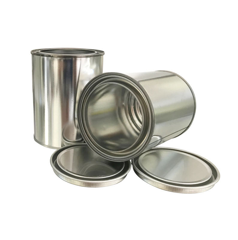 厂家定制500ml 马口铁圆形油漆桶0.5kg胶水涂料铁罐化工包装铁桶