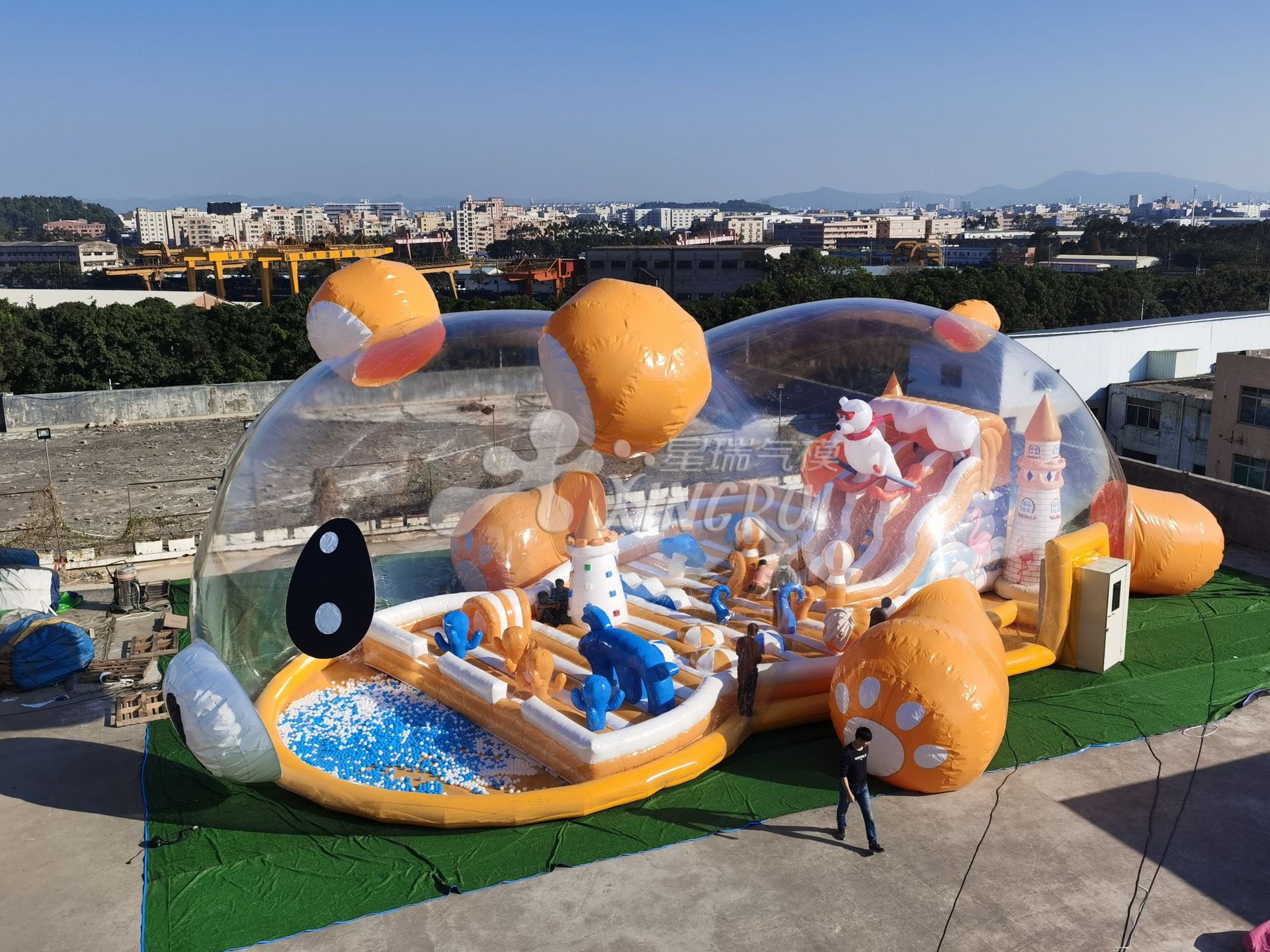 充气熊宝宝乐园鲸鱼岛熊猫岛鼠乐园牛乐园猪乐园百万海洋球厂家