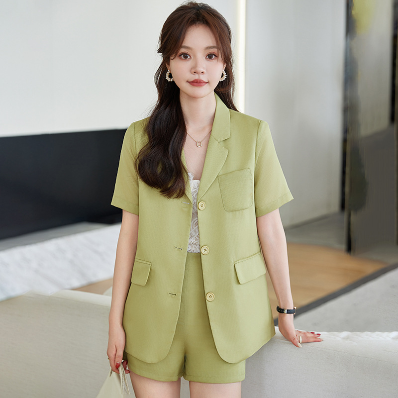 短袖西装外套职业女装白领工作服时尚气质小个子夏季新款西服套装