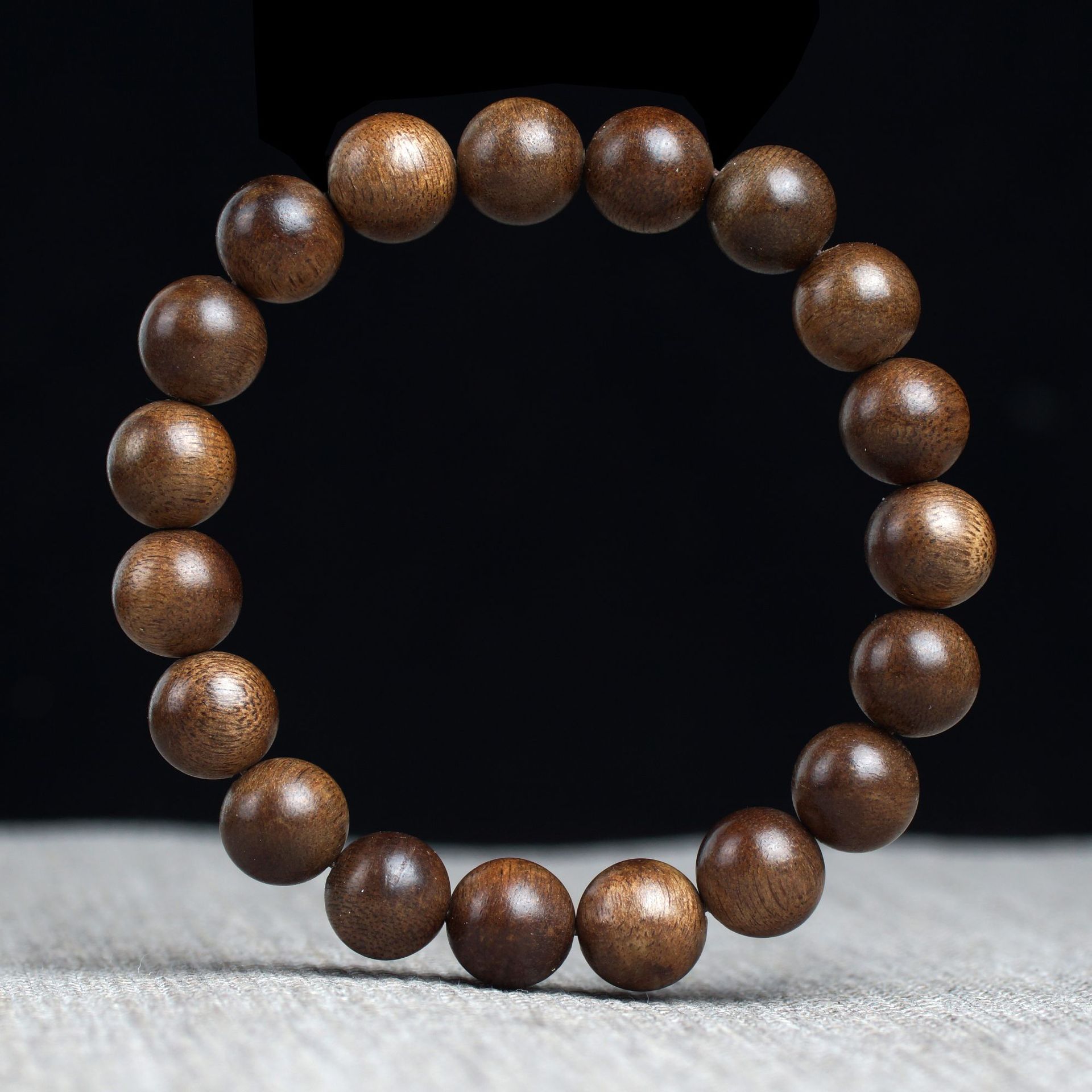 黑油药沉沉香手串文玩佛珠手链男女款单圈手饰品景区寺庙货源