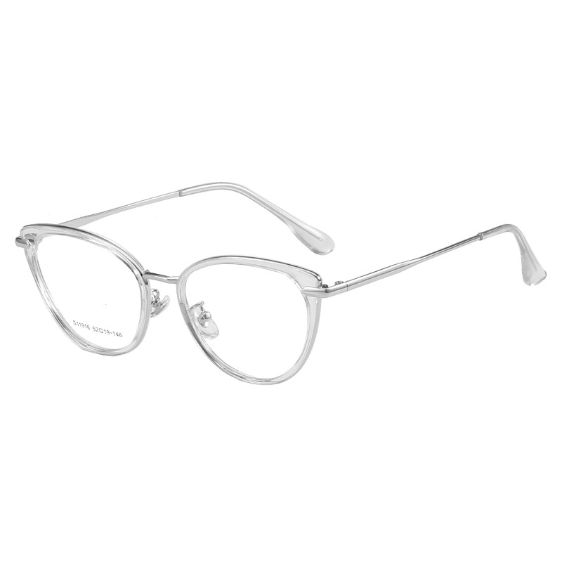 Cross-Border E-Commerce Cat Eye Plain Glasses Tr90 Europe, America and Southeast Asia Can Be Equipped with Myopia Glasses Rim Wholesale S11916