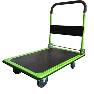 平板推车铁板车静音手推车四轮300kg平板推货车折叠大号拖车拉货