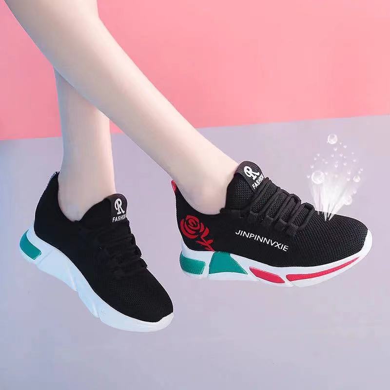 Women's Shoes 2023 New Spring Women's Casual Shoes Fashion All-Matching Fly Woven Mesh Breathable Shoes Sneaker