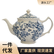 MNX2法式乡村蓝色花纹复古陶瓷下午茶红茶具套装咖啡杯碟壶蛋糕家