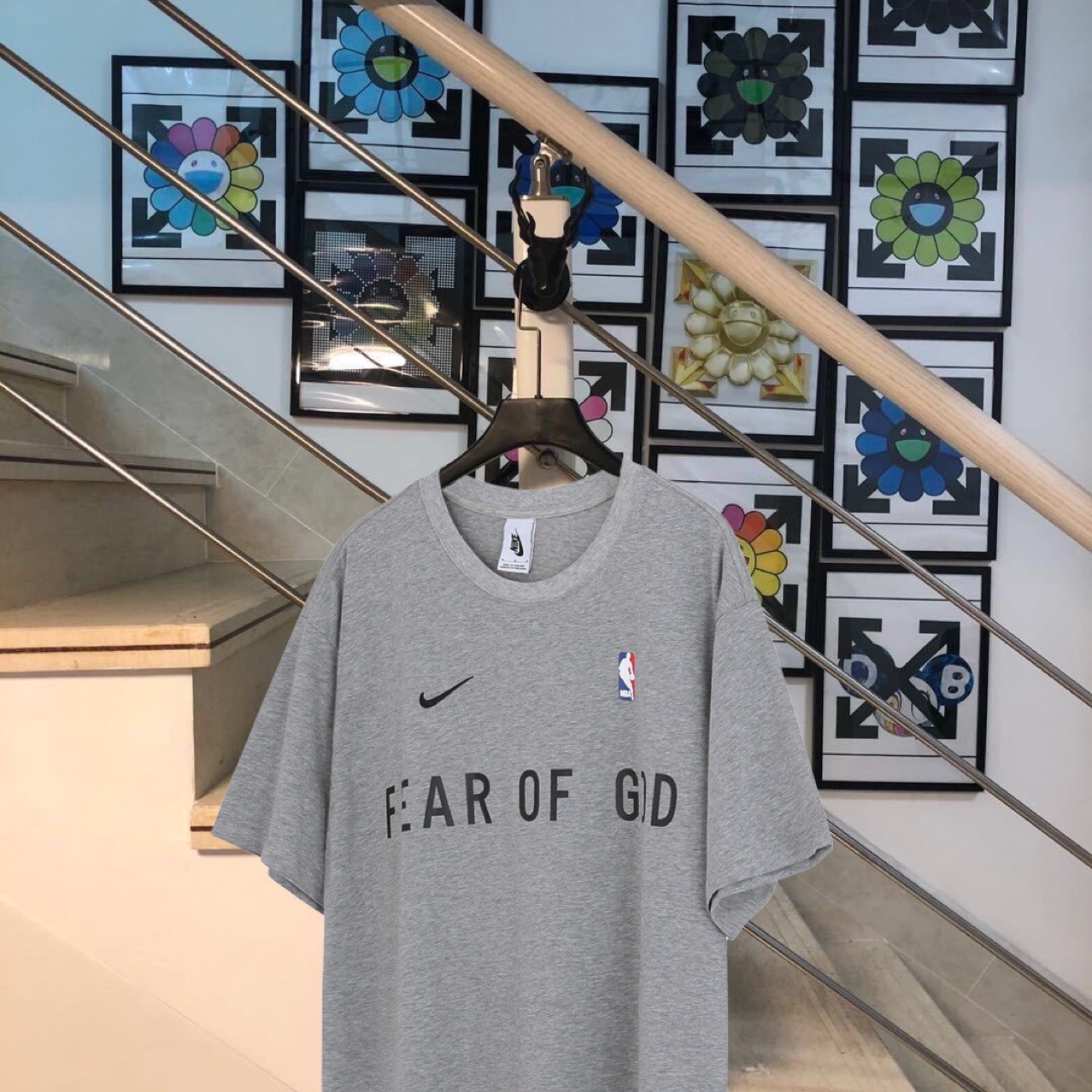 正品fog三方联名fear of god夏季情侣装宽松休闲型无领现货t恤