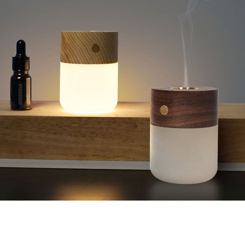 Black Walnut USB Charging Aromatherapy Sleep Light Smart Log Temperature Control Fashion Atmosphere Home Led Small Night Lamp