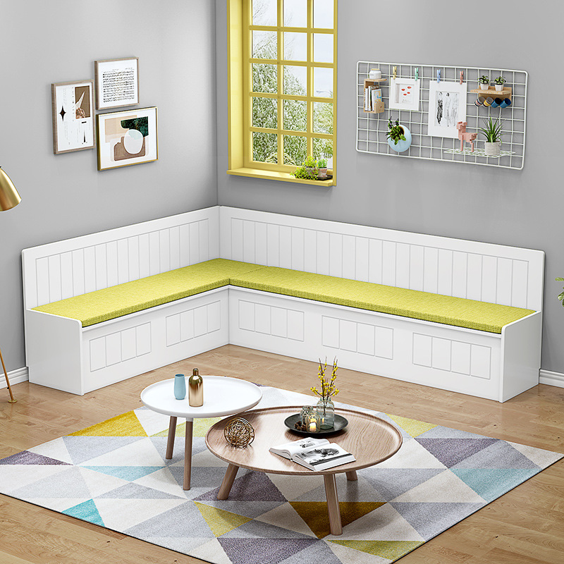 实木卡座餐厅家用储物沙发凳客厅阳台储物柜小户型转角卡座