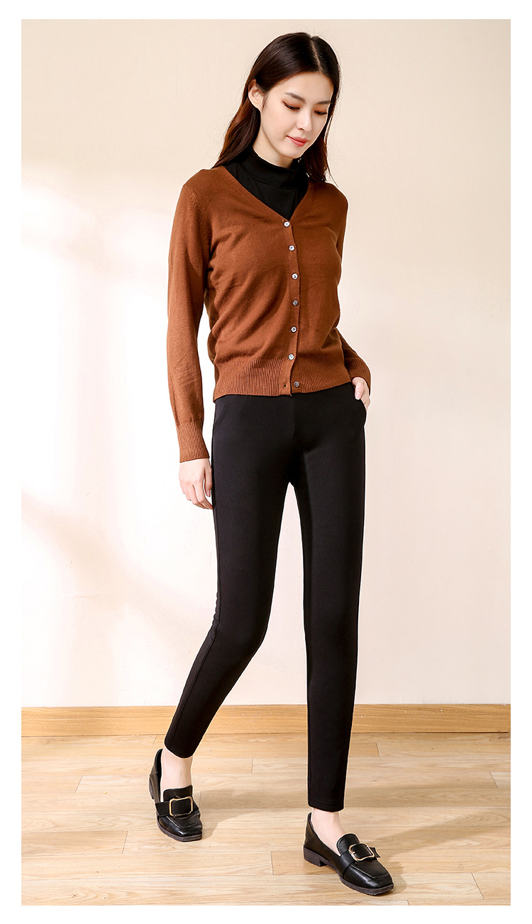 梦舒雅女裤加绒加厚羊毛裤女高腰显瘦弹力2020冬新款外穿打底裤子