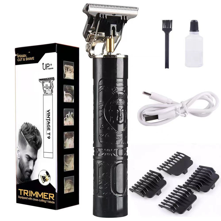 electric hair clipper Cross-Border T9 Hair Clipper Electric Clipper Carving Oil Head Trim Shaving Head Electrical Hair Cutter Professional Retro Metal Hair Clipper Trim