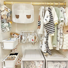 宝宝衣柜收纳婴儿用品收纳儿童小衣橱储物整理伸缩杆衣服挂袋