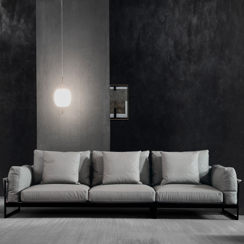 纳帕头层牛皮客厅沙发三人位直排组合设计师u型大小户型沙发