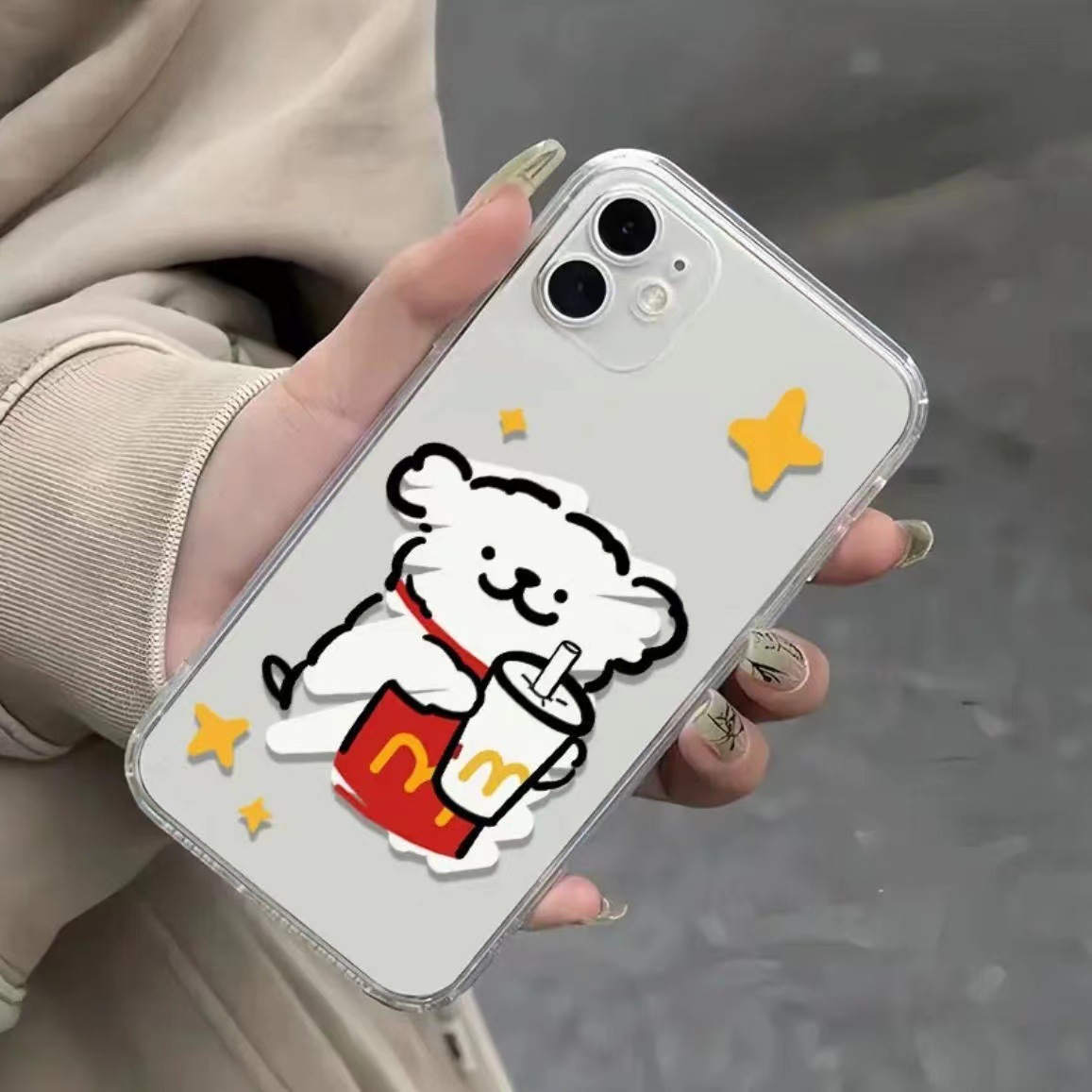 m记小白狗适用苹果15promax手机壳iphone14卡通13可爱12软壳11潮