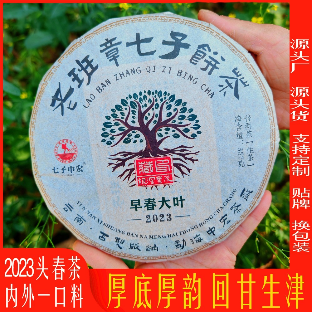 云南普洱茶生茶2023年老班章古树茶357克七子饼茶叶老树生普批发