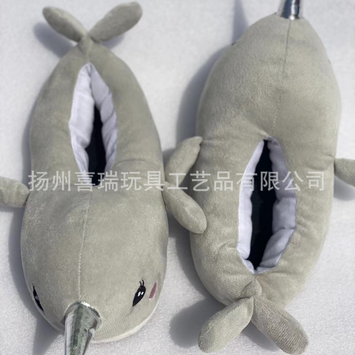 跨境独角鲸卡通棉鞋可爱加厚保暖全拖家居室内地板棉拖鞋-阿里巴巴