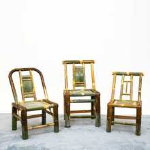 批发竹椅子靠背椅家用餐椅老式新中式手工竹编藤椅阳台复古小竹凳