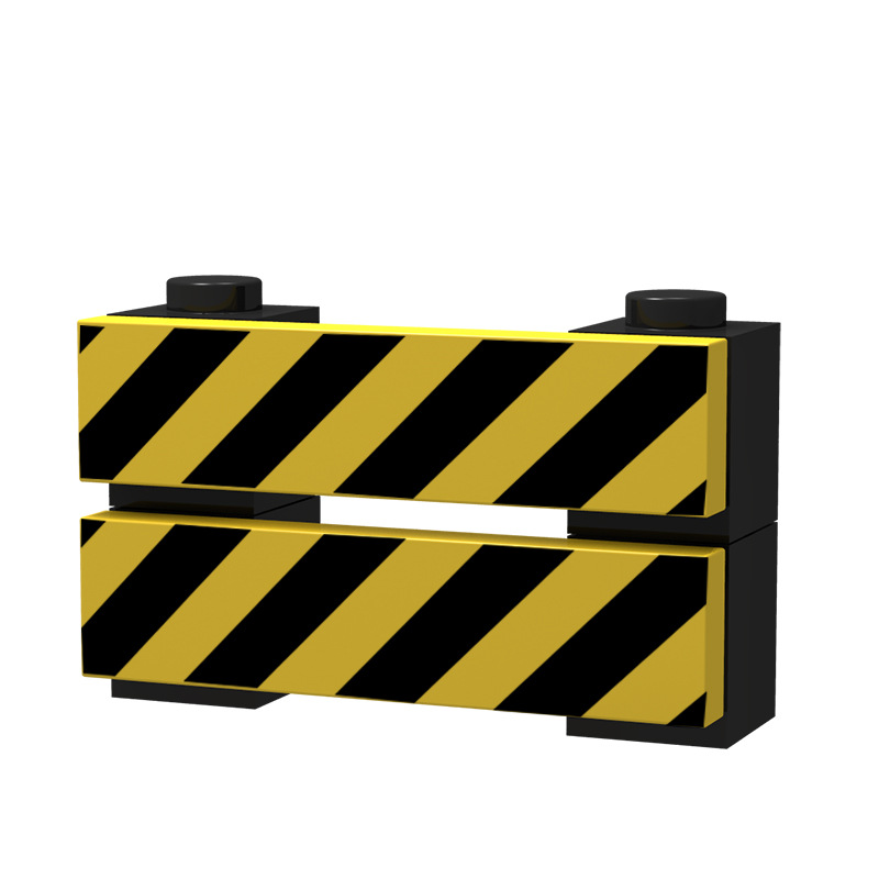 愉童积木城市交通道路标志路障信号灯限速人形道停车场指示牌积木